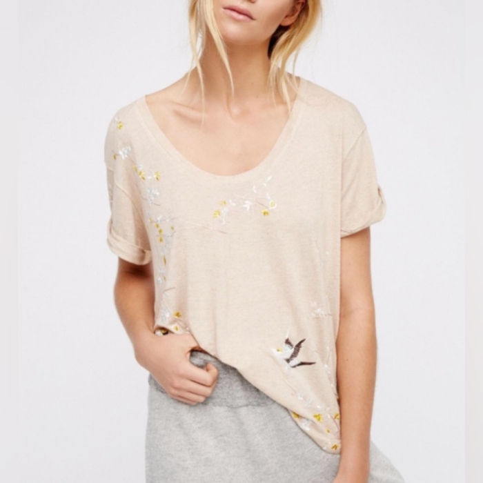 Free People Silk Road Tee Sz Xs